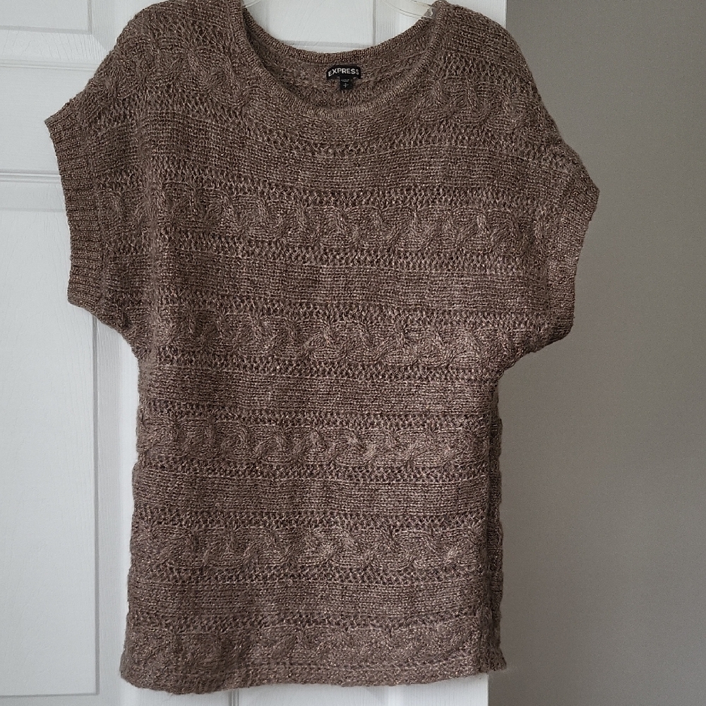 Express Textured Knit Brown Sweater